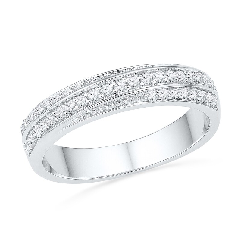 Main Image 1 of Previously Owned - 1/4 CT. T.W. Diamond Band in 10K White Gold