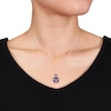 Thumbnail Image 3 of Previously Owned - Cushion-Cut Amethyst and Diamond Accent Pendant in Sterling Silver with Black Rhodium
