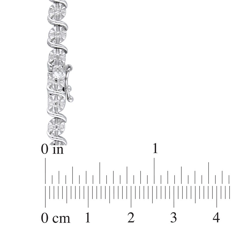 Main Image 2 of Previously Owned - 1/2 CT. T.W. Diamond "S" Tennis Necklace in Sterling Silver - 17"