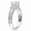Thumbnail Image 2 of Previously Owned - 6.0mm Lab-Created White Sapphire Engagement Ring in Sterling Silver
