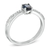 Thumbnail Image 2 of Previously Owned - Oval Blue Sapphire and Diamond Accent Engagement Ring in Sterling Silver