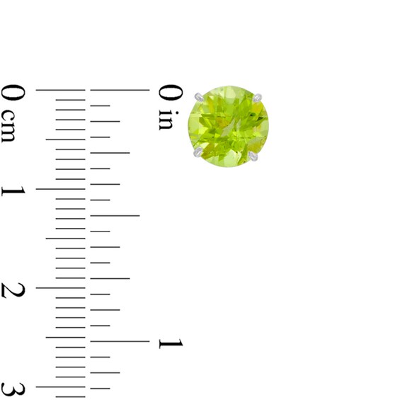 Previously Owned - 8.0mm Peridot Stud Earrings in 10K White Gold