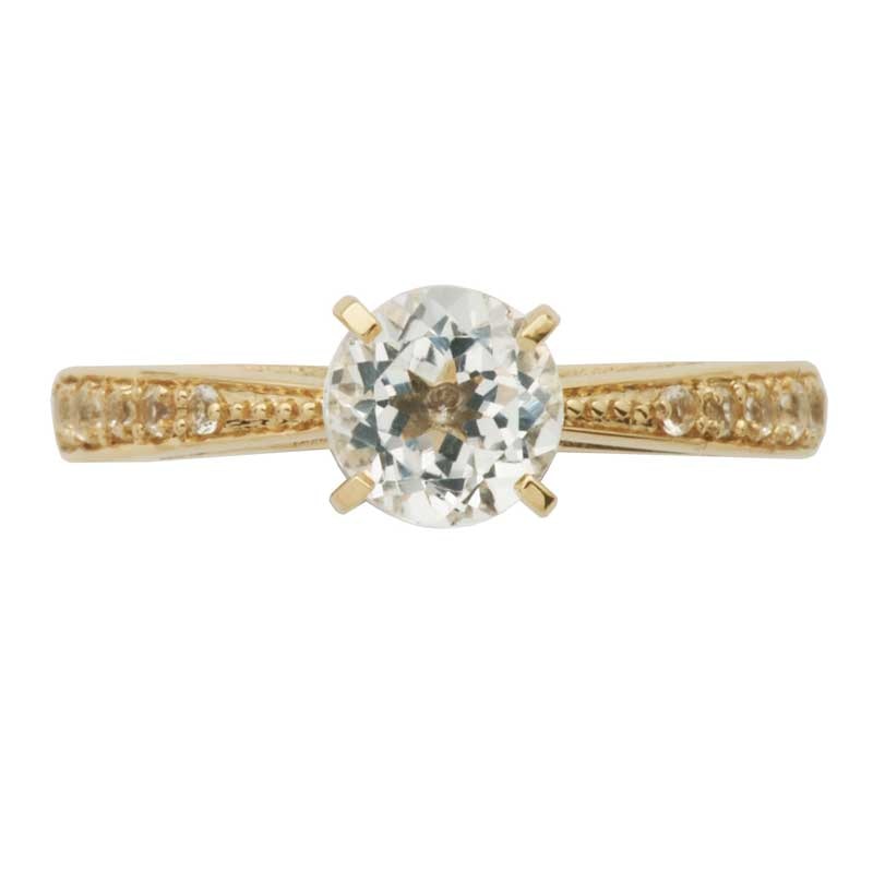 Main Image 2 of Previously Owned - 6.0mm White Topaz Engagement Ring in 10K Gold