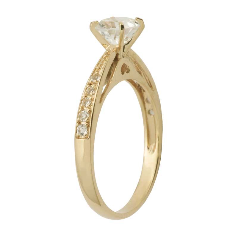 Main Image 3 of Previously Owned - 6.0mm White Topaz Engagement Ring in 10K Gold