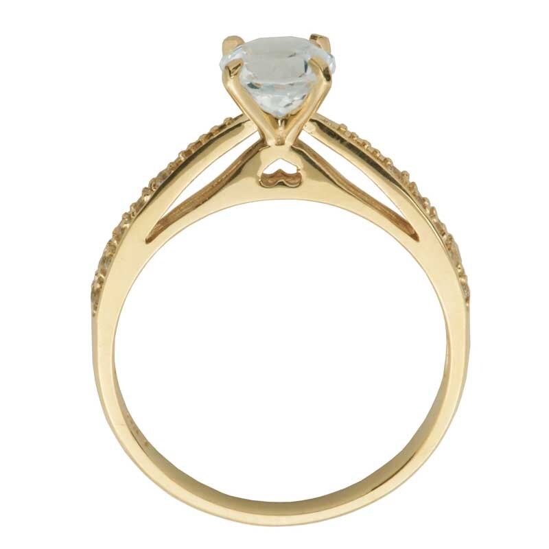 Main Image 4 of Previously Owned - 6.0mm White Topaz Engagement Ring in 10K Gold