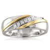Thumbnail Image 2 of Previously Owned - 1/5 CT. T.W. Square-Cut Diamond Slant Wedding Band in 14K Two-Tone Gold