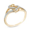 Thumbnail Image 2 of Previously Owned - 1/10 CT. T.W. Diamond Interlocking Hearts Ring in 10K Gold