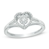 Thumbnail Image 2 of Previously Owned - 1/10 CT. T.W. Diamond Heart Split Shank Ring in Sterling Silver - Size 7