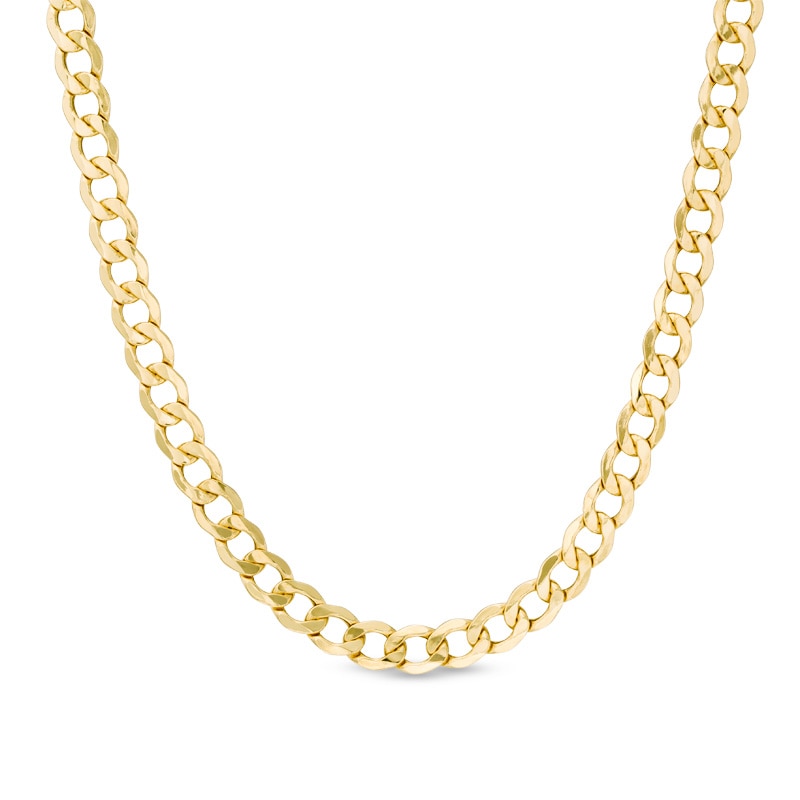 Main Image 1 of Previously Owned - Men's 7.0mm Light Curb Chain Necklace in 14K Gold - 24"