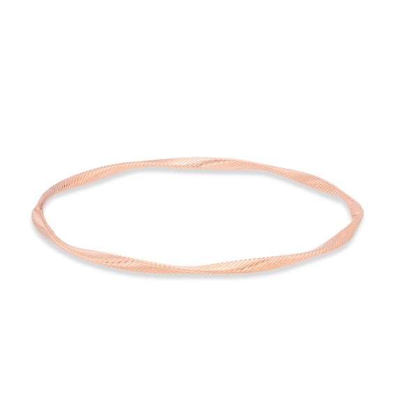 Previously Owned - Textured Twist Bangle in 14K Rose Gold - 8"
