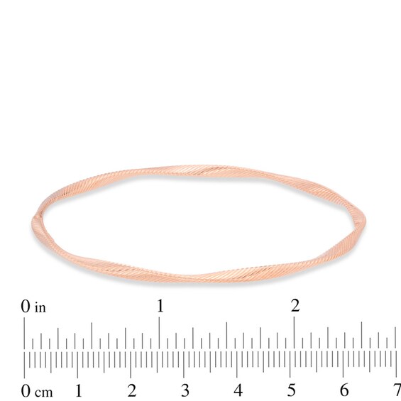 Previously Owned - Textured Twist Bangle in 14K Rose Gold - 8"