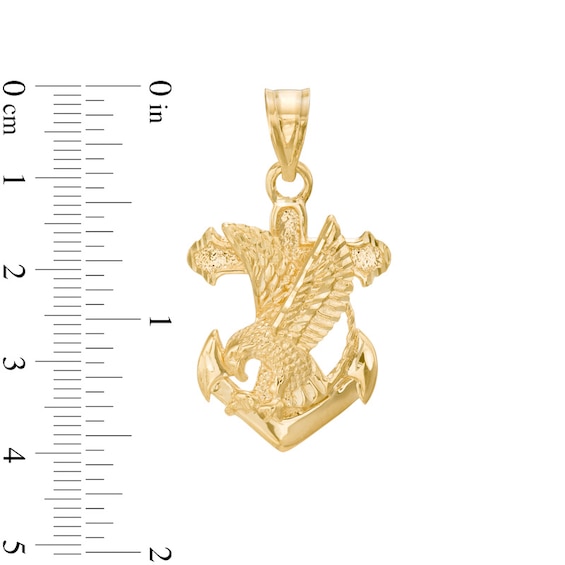 Previously Owned - Anchor with Eagle Necklace Charm in 10K Gold