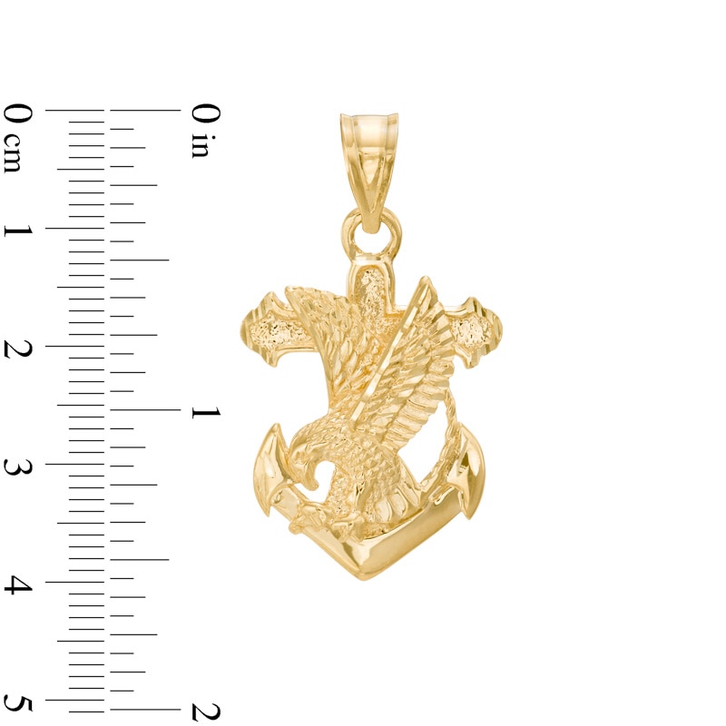 Main Image 2 of Previously Owned - Anchor with Eagle Necklace Charm in 10K Gold