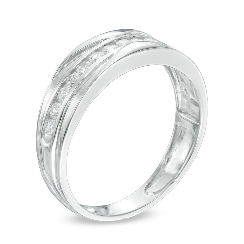 Main Image 2 of Previously Owned - 1/2 CT. T.W. Diamond Wedding Band in 10K White Gold