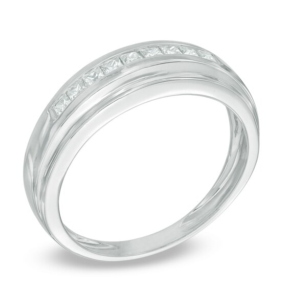 Previously Owned - 1/2 CT. T.w. Square-Cut Diamond Wedding Band in 10K White Gold