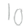 Thumbnail Image 1 of Previously Owned - 1/5 CT. T.W. Diamond Twist Hoop Earrings in 10K White Gold