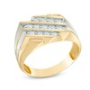 Thumbnail Image 2 of Previously Owned - 1/2 CT. T.W. Diamond Three Row Slant Ring in 10K Two-Tone Gold
