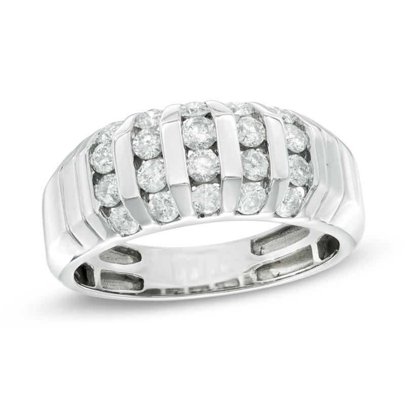 Main Image 1 of Previously Owned - 1 CT. T.W. Diamond Dome Anniversary Band in 10K White Gold