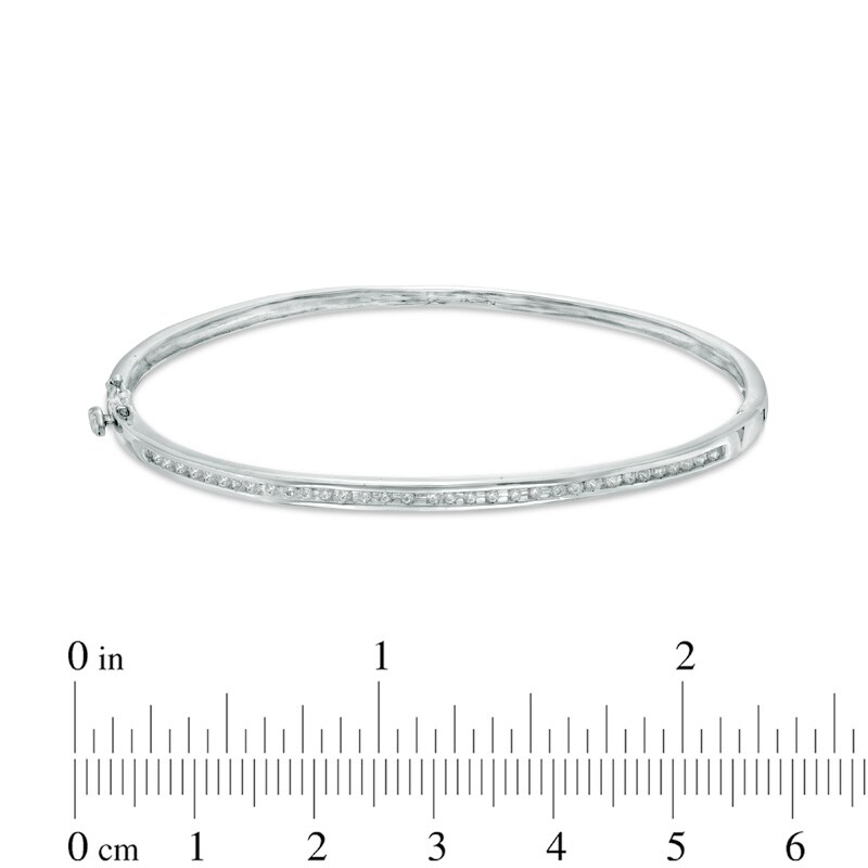 Main Image 2 of Previously Owned - 1/4 CT. T.W. Diamond Bangle in 10K White Gold