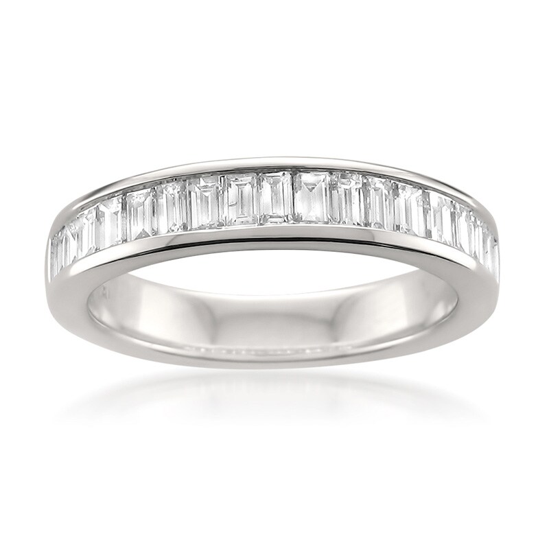 Main Image 1 of Previously Owned - 1 CT. T.W. Baguette Diamond Channel-Set Anniversary Band in 14K White Gold