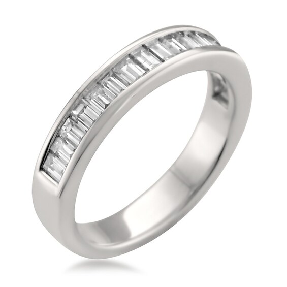Previously Owned - 1 CT. T.w. Baguette Diamond Channel-Set Anniversary Band in 14K White Gold