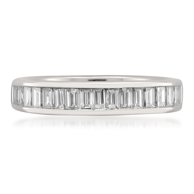 Main Image 3 of Previously Owned - 1 CT. T.W. Baguette Diamond Channel-Set Anniversary Band in 14K White Gold