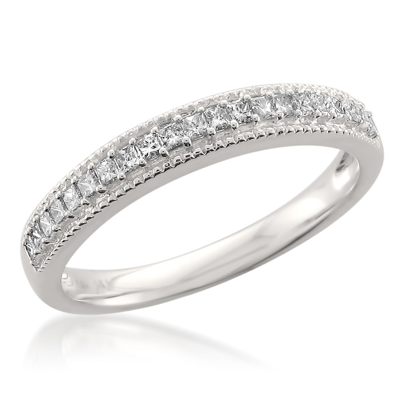 Main Image 2 of Previously Owned - 1/3 CT. T.W. Princess-Cut Diamond Anniversary Band in 14K White Gold