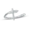 Thumbnail Image 1 of Previously Owned - Diamond Accent Cross Bypass Ring in 10K White Gold