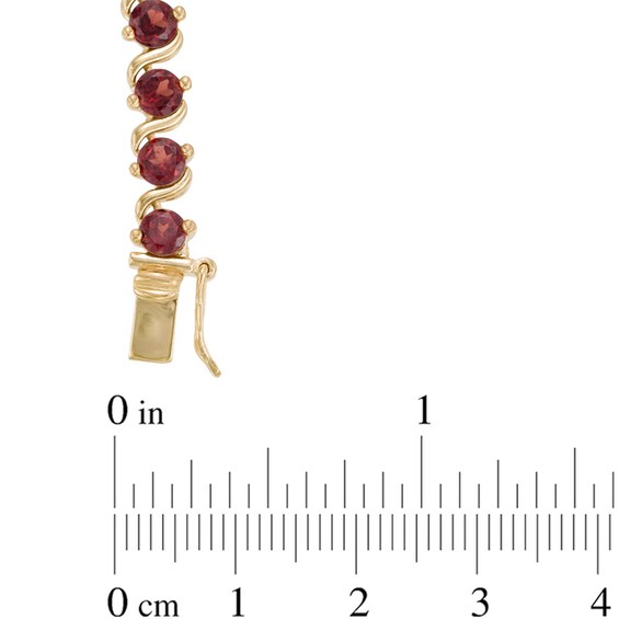 Previously Owned - 4.0mm Garnet Cascading Tennis Necklace in Sterling Silver with 18K Gold Plate
