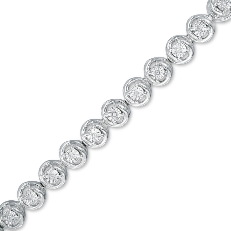 Main Image 1 of Previously Owned - Diamond Accent Tennis Bracelet in Sterling Silver - 7.5"