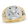 Thumbnail Image 1 of Previously Owned - Men's 1/10 CT. Diamond and Enamel Scottish Rite Masonic Ring in 10K Two-Tone Gold