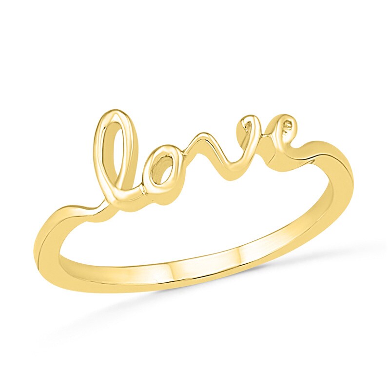 Main Image 1 of Previously Owned - "love" Ring in 10K Gold