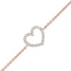 Thumbnail Image 1 of Previously Owned - Diamond Accent Heart Bracelet in 10K Rose Gold