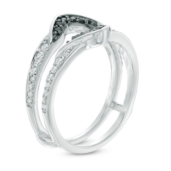Previously Owned - 1/4 CT. T.w. Black and White Diamond Solitaire Enhancer in 10K White Gold