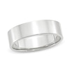 Thumbnail Image 1 of Previously Owned - 6.0mm Flat Square-Edged Wedding Band in 14K White Gold