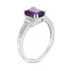 Thumbnail Image 2 of Previously Owned - Emerald-Cut Amethyst and Diamond Accent Collar Ring in 10K White Gold