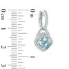 Thumbnail Image 2 of Previously Owned - Cushion-Cut Aquamarine and 1/3 CT. T.W. Diamond Frame Drop Earrings in 10K White Gold
