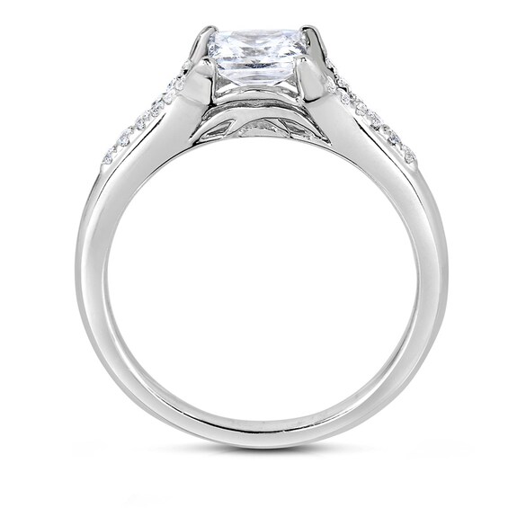 Previously Owned - 5/8 CT. T.w. Princess-Cut Diamond Split Shank Engagement Ring in 14K White Gold