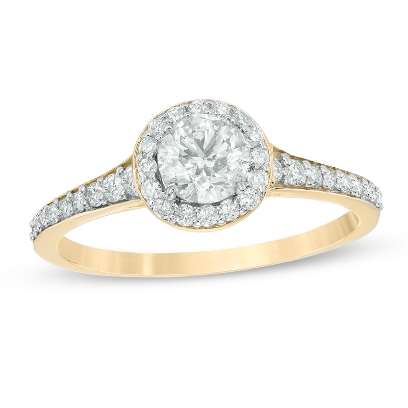 Main Image 1 of Previously Owned - 1 CT. T.W. Diamond Frame Engagement Ring in 14K Gold