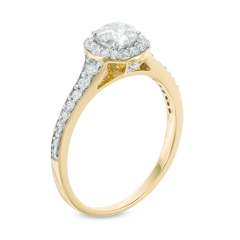Main Image 2 of Previously Owned - 1 CT. T.W. Diamond Frame Engagement Ring in 14K Gold