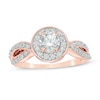 Thumbnail Image 1 of Previously Owned - 1 CT. T.W. Diamond Frame Twist Shank Engagement Ring in 14K Rose Gold