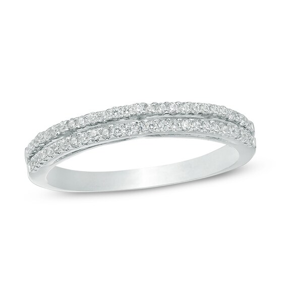 Previously Owned - 1/10 CT. T.w. Diamond Two Row Anniversary Band in Sterling Silver