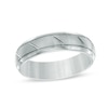 Thumbnail Image 1 of Previously Owned - Triton Men's 6.0mm Comfort Fit Slant Groove Tungsten Wedding Band
