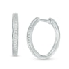 Previously Owned - 1/15 CT. T.W. Diamond Hoop Earrings in 10K White Gold