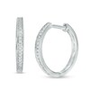 Thumbnail Image 1 of Previously Owned - 1/15 CT. T.W. Diamond Hoop Earrings in 10K White Gold
