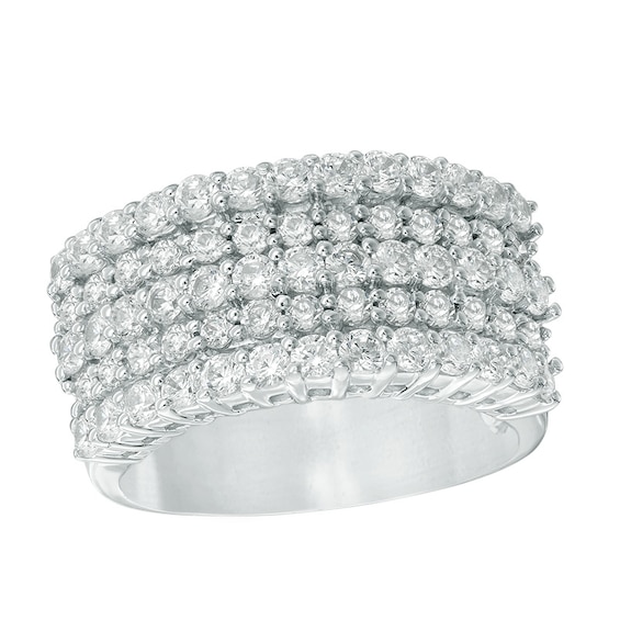 Previously Owned - 1-1/2 CT. T.w. Diamond Five Row Anniversary Ring in 10K White Gold