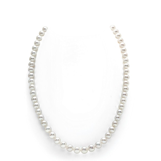 Previously Owned-6.5-7.0mm Freshwater Cultured Pearl Strand Necklace with 14K White Gold Clasp