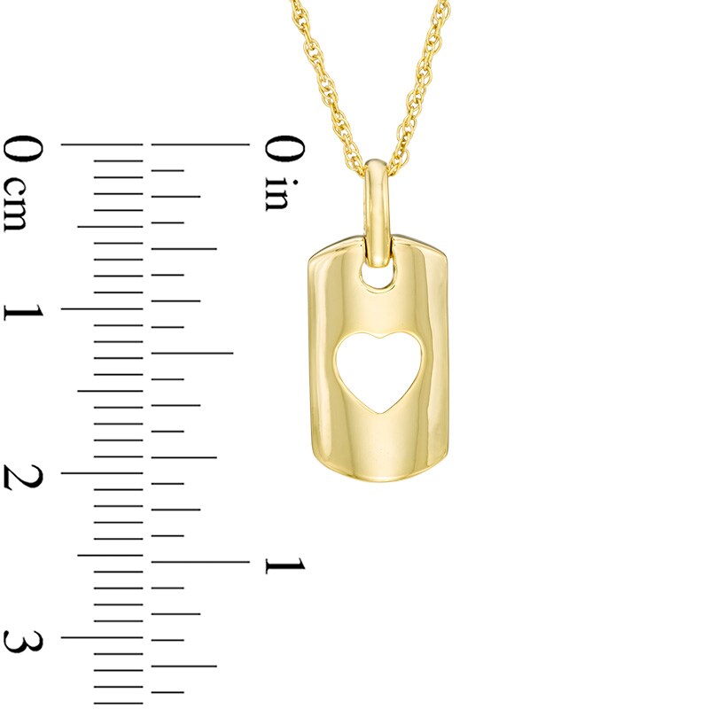 Main Image 2 of Previously Owned - Cutout Heart Dog Tag Pendant in 10K Gold