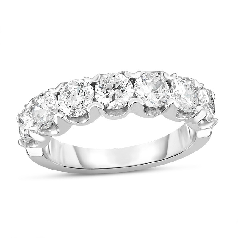Main Image 1 of Previously Owned - 1/2 CT. T.W. Diamond Seven Stone Anniversary Band in 14K White Gold