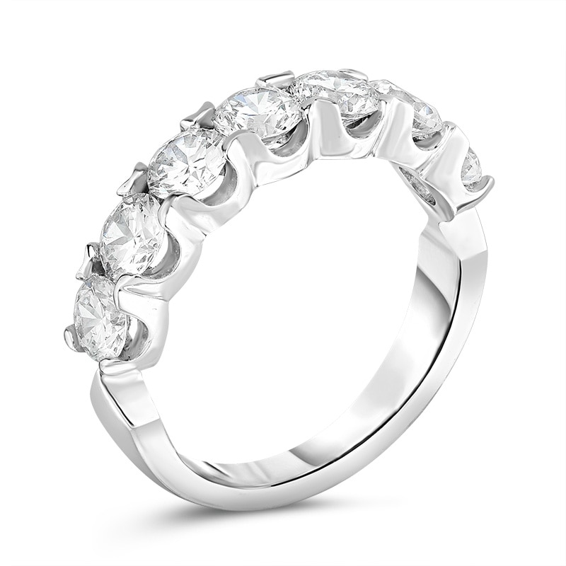 Main Image 2 of Previously Owned - 1/2 CT. T.W. Diamond Seven Stone Anniversary Band in 14K White Gold